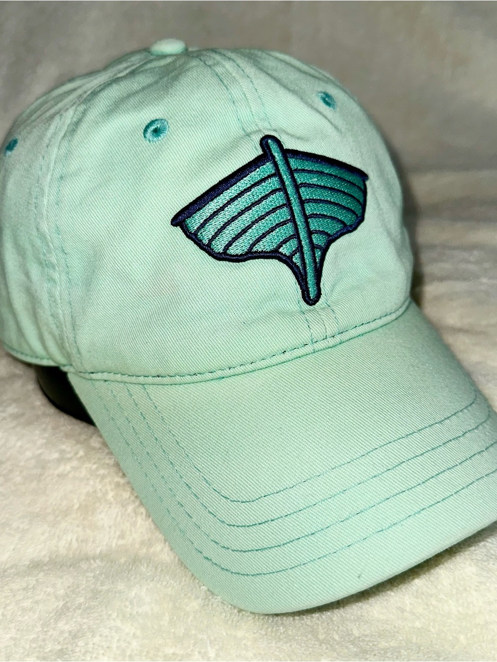 Mint Green Embroidered Stingray Baseball Cap